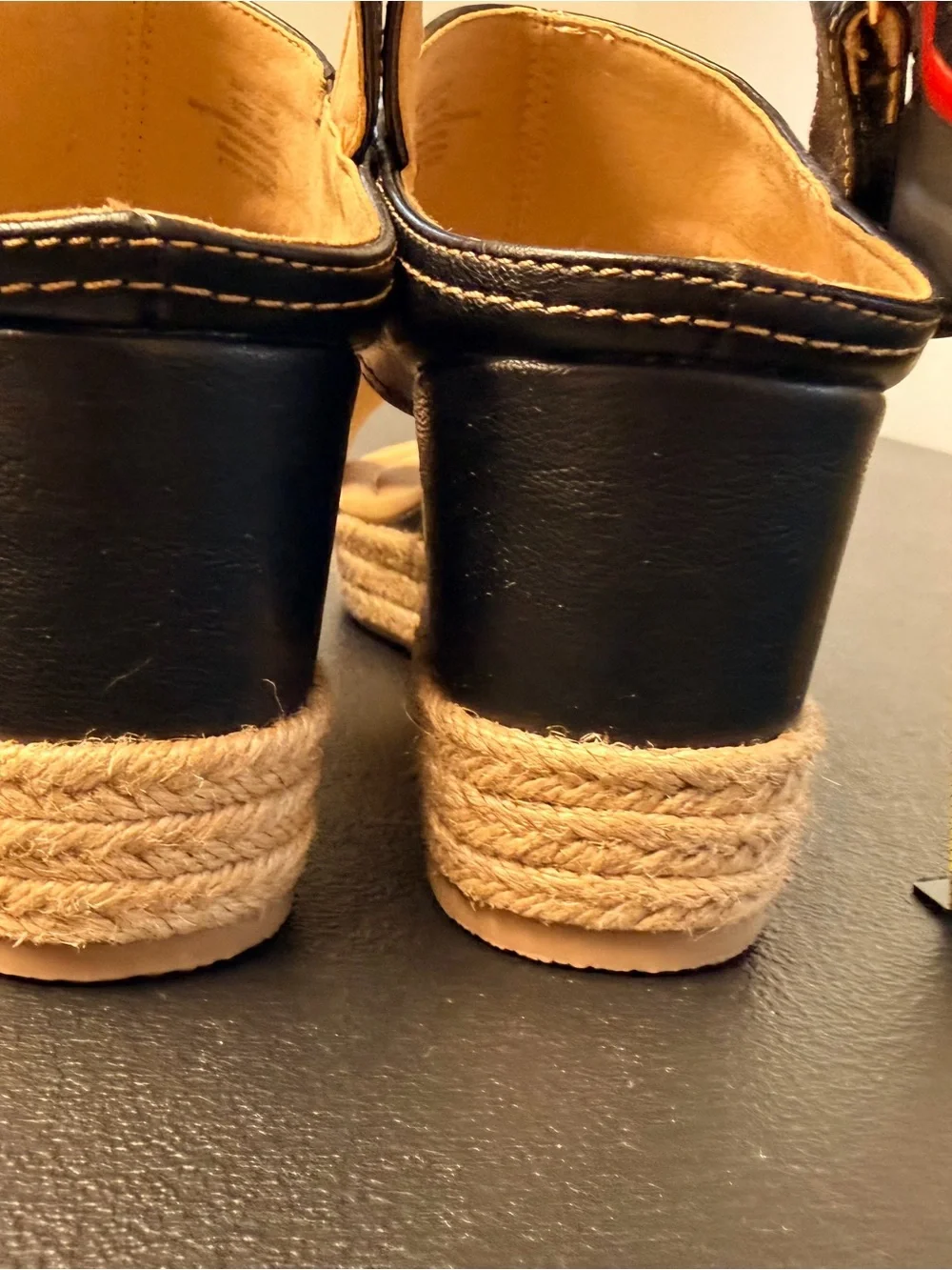 Journee Collection Black Cutout Espadrille Sandals - Comfort System